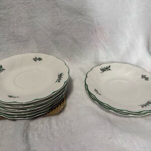 Nikko Christmastime Ceramics Saucers set of 8 (2 have crazing)